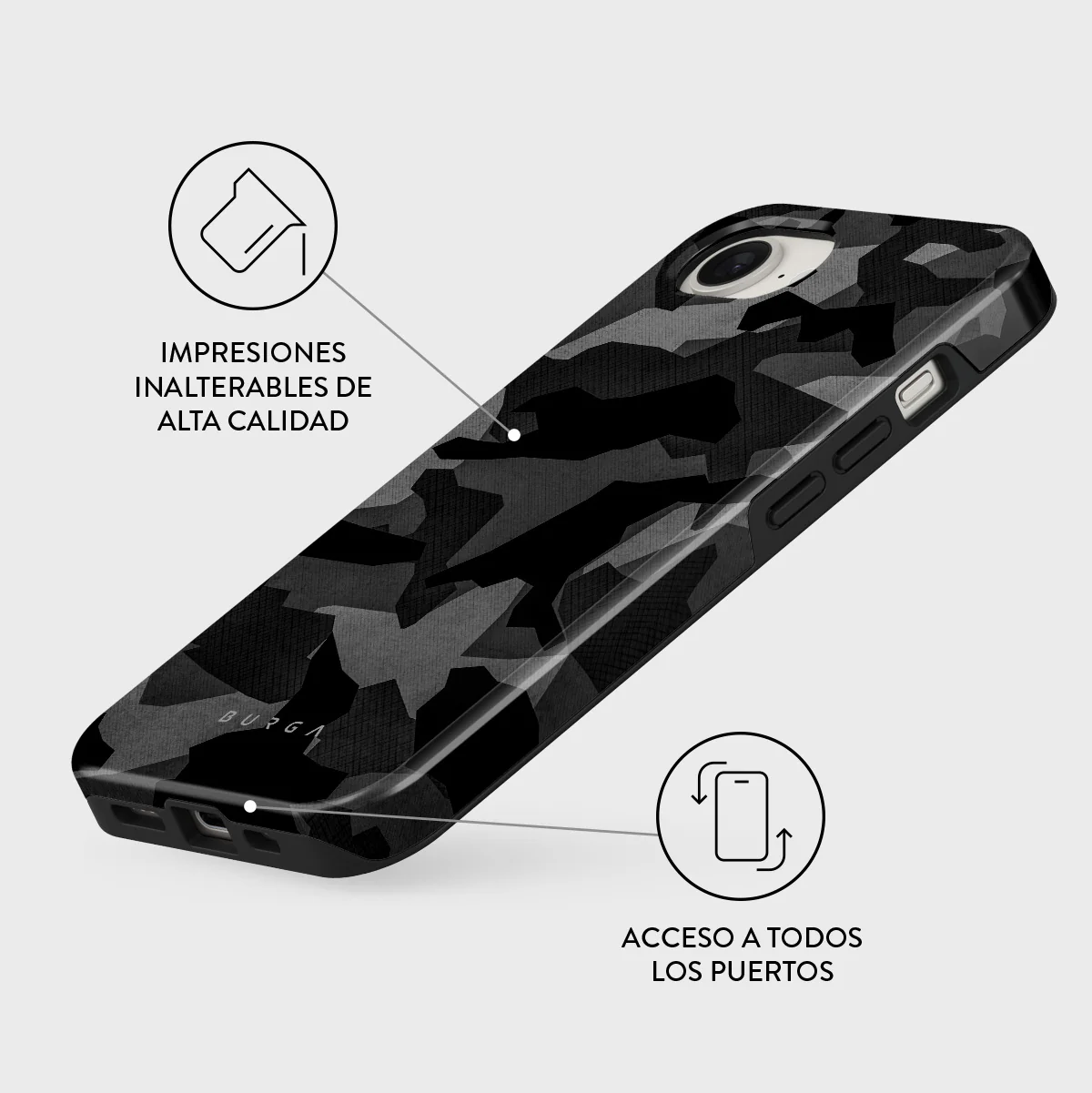 Night Black Camouflage - iPhone 17e Funda - Image 3