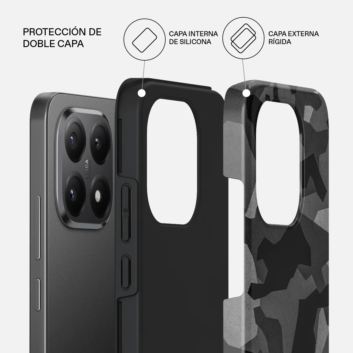 Night Black Camouflage - Xiaomi 15T Funda - Image 2