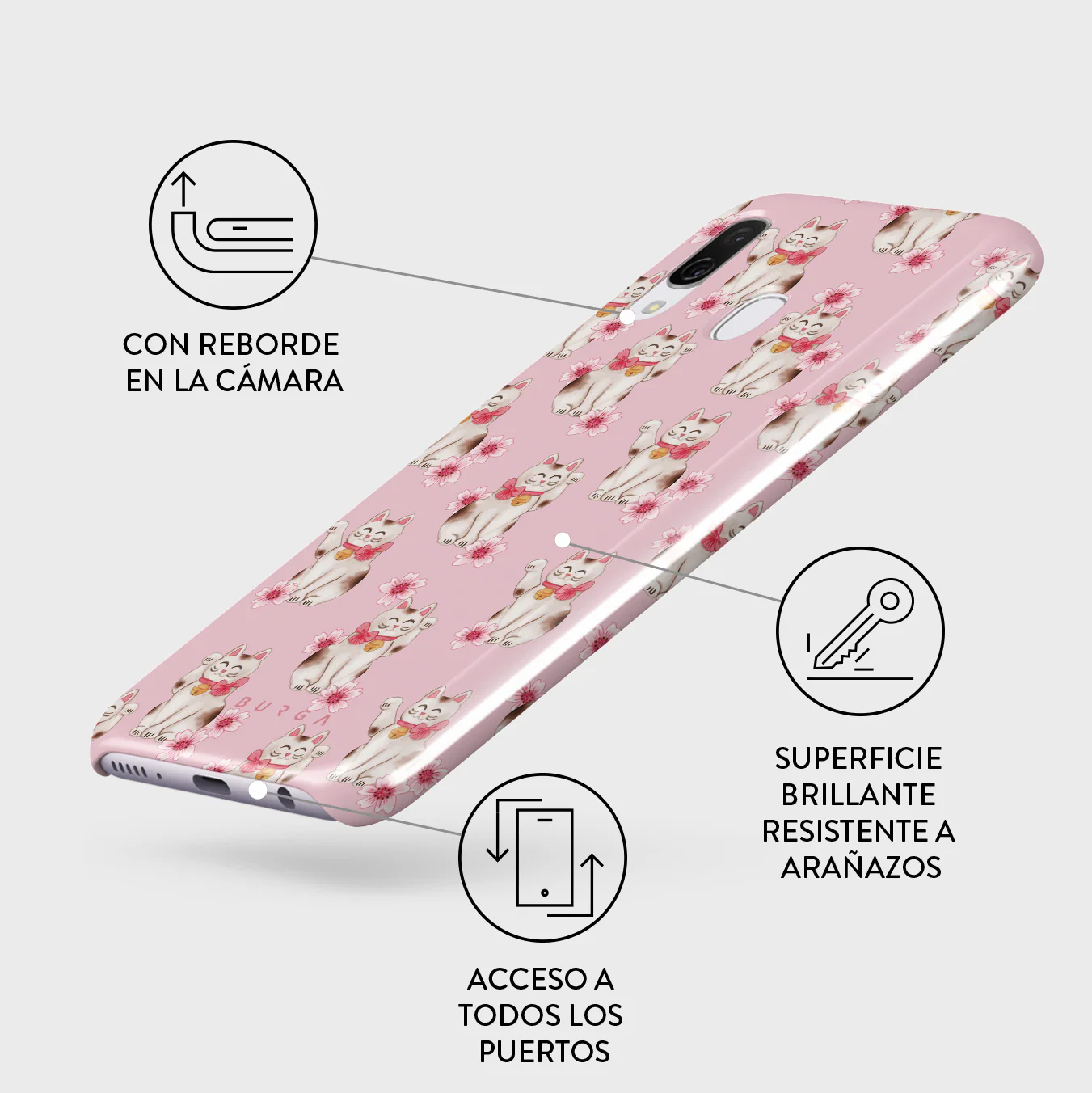Maneki Neko - Samsung Galaxy A40 Funda - Image 3