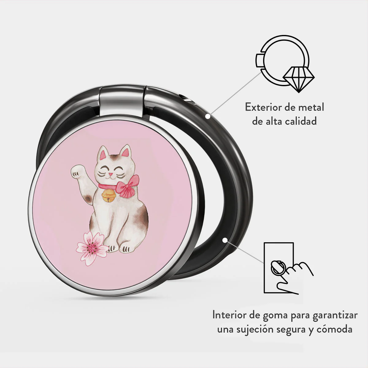 Maneki Neko - Anillo Para Móvil Adhesivo - Image 2
