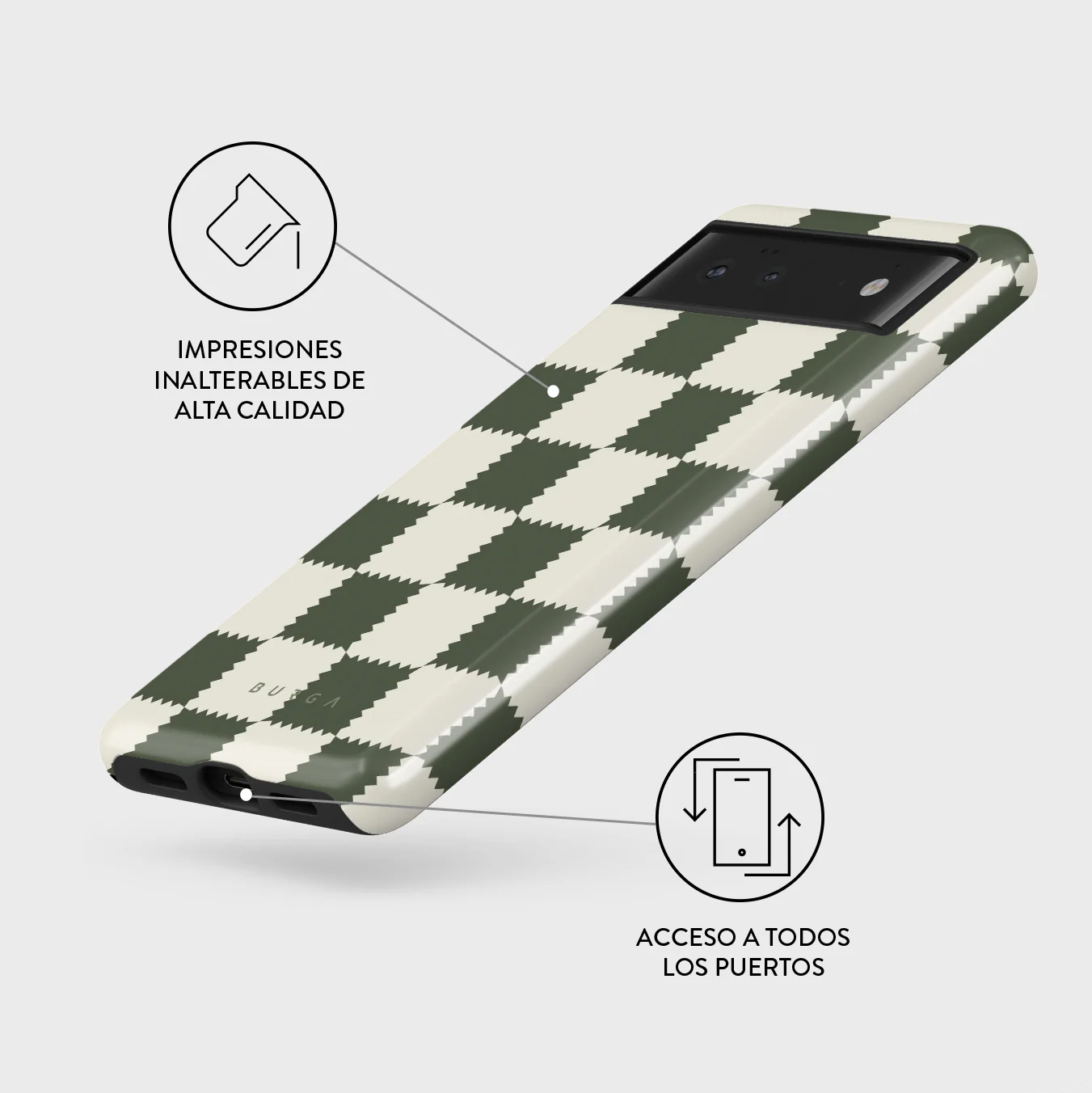 Retro Grid - Google Pixel 6a Funda - Image 3