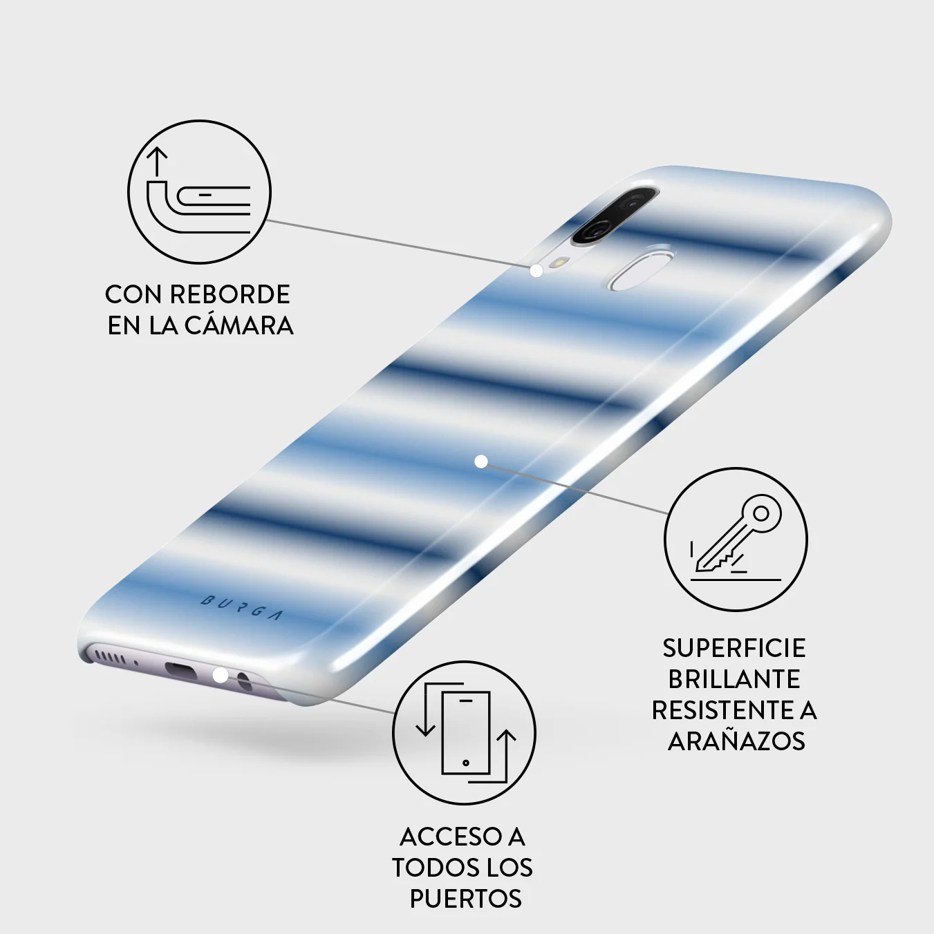 White Noise - Samsung Galaxy A40 Funda - Image 3
