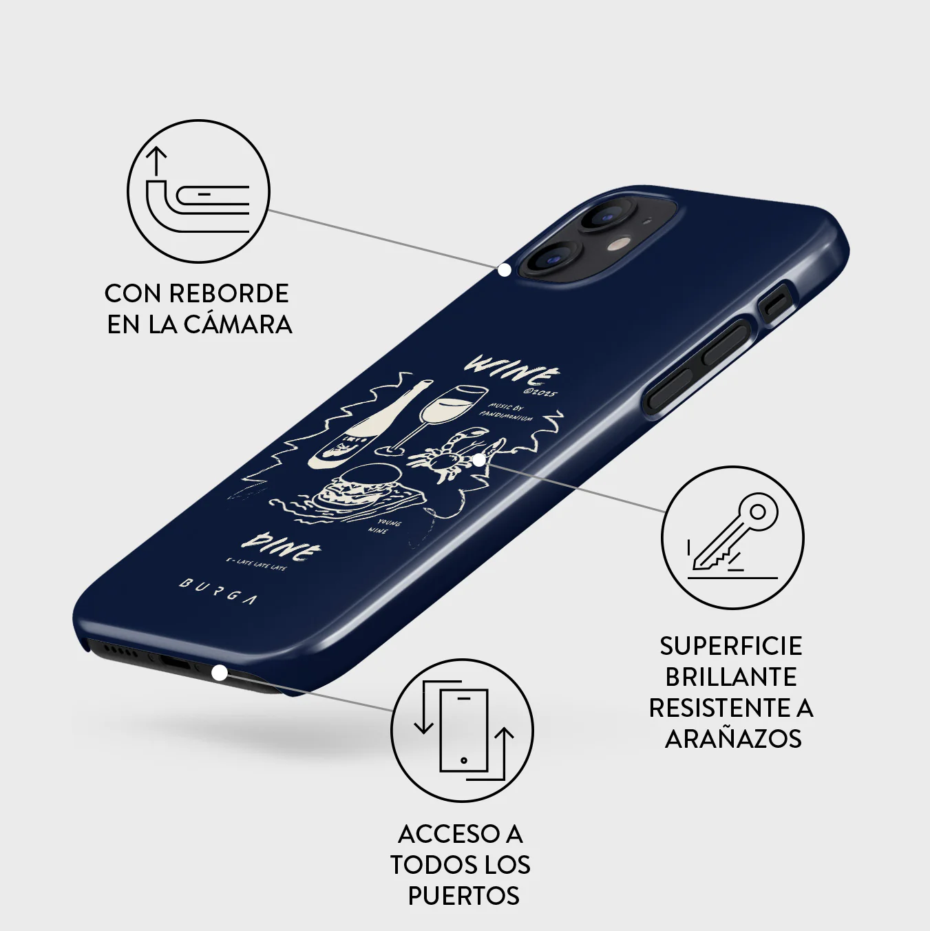 Wine & Dine - iPhone 12 Mini Funda - Image 3