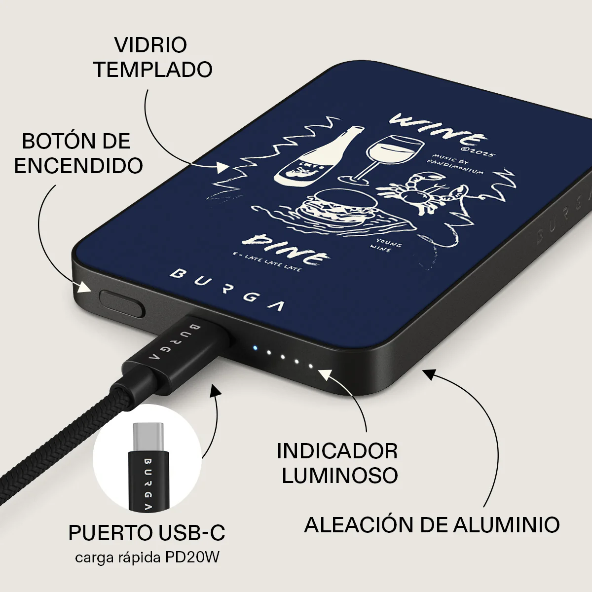 Wine & Dine - Power Bank Magnético - Image 5