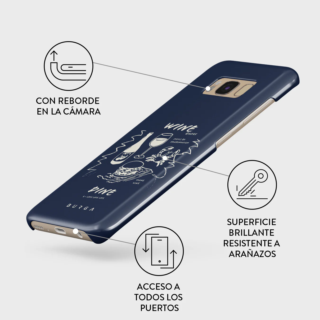 Wine & Dine - Samsung Galaxy S8 Funda - Image 3