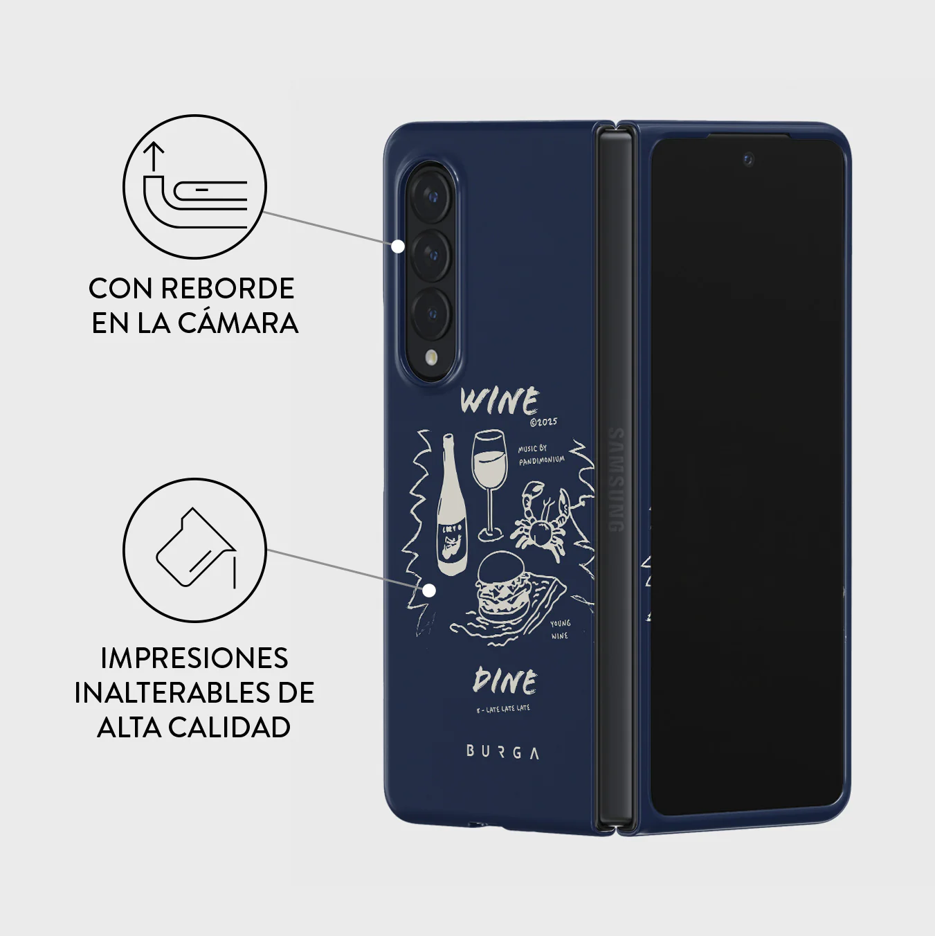 Wine & Dine - Samsung Galaxy Z Fold 3 Funda - Image 3
